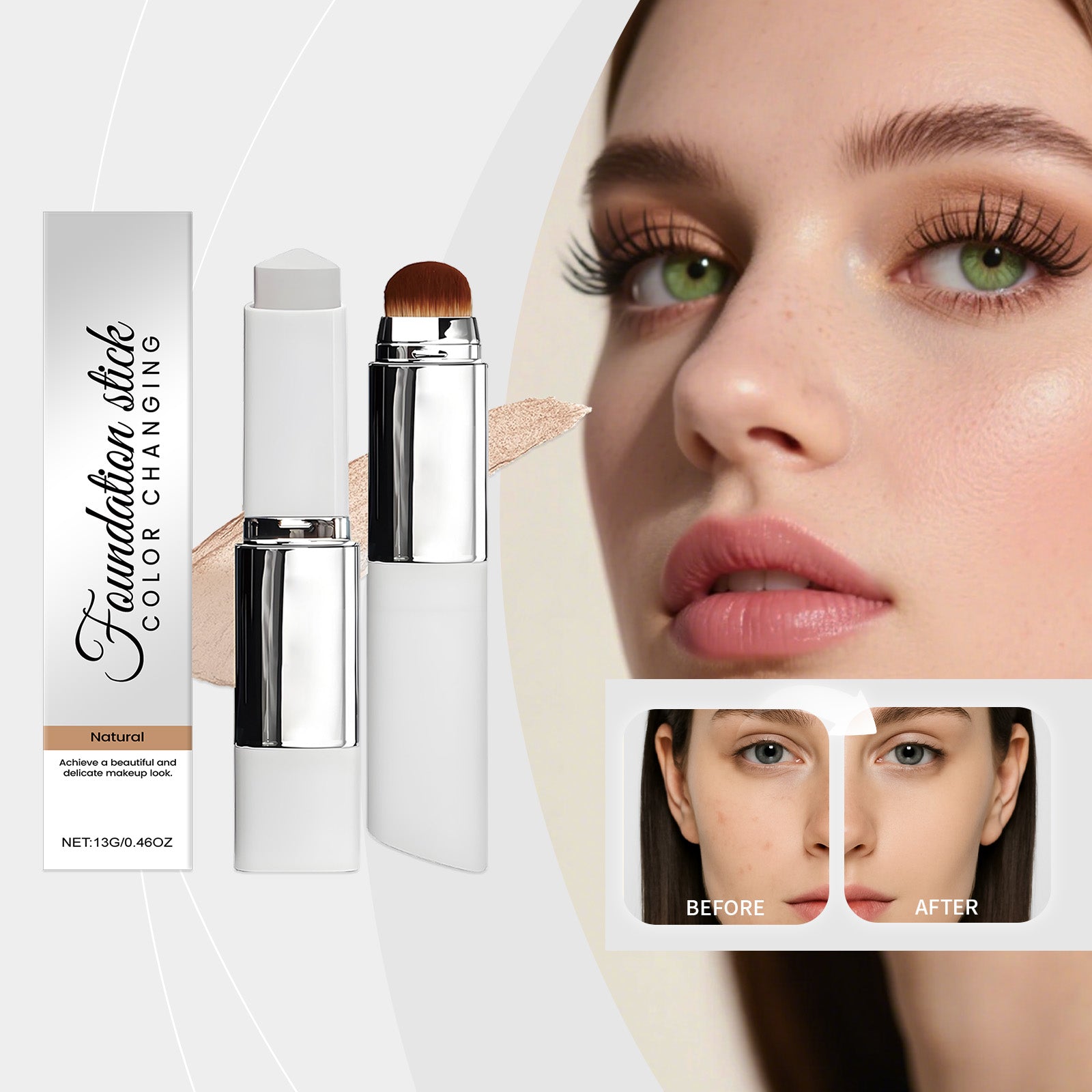 2-in-1 Color Changing Foundation Stick Natural Shade