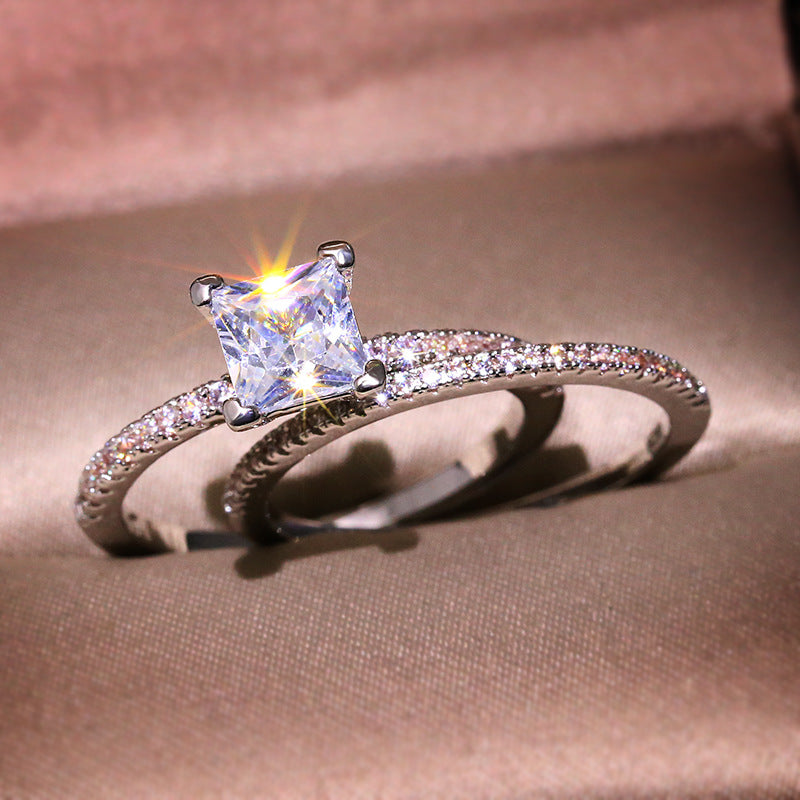 Popular White Zircon Ring Set Jewelry Ring