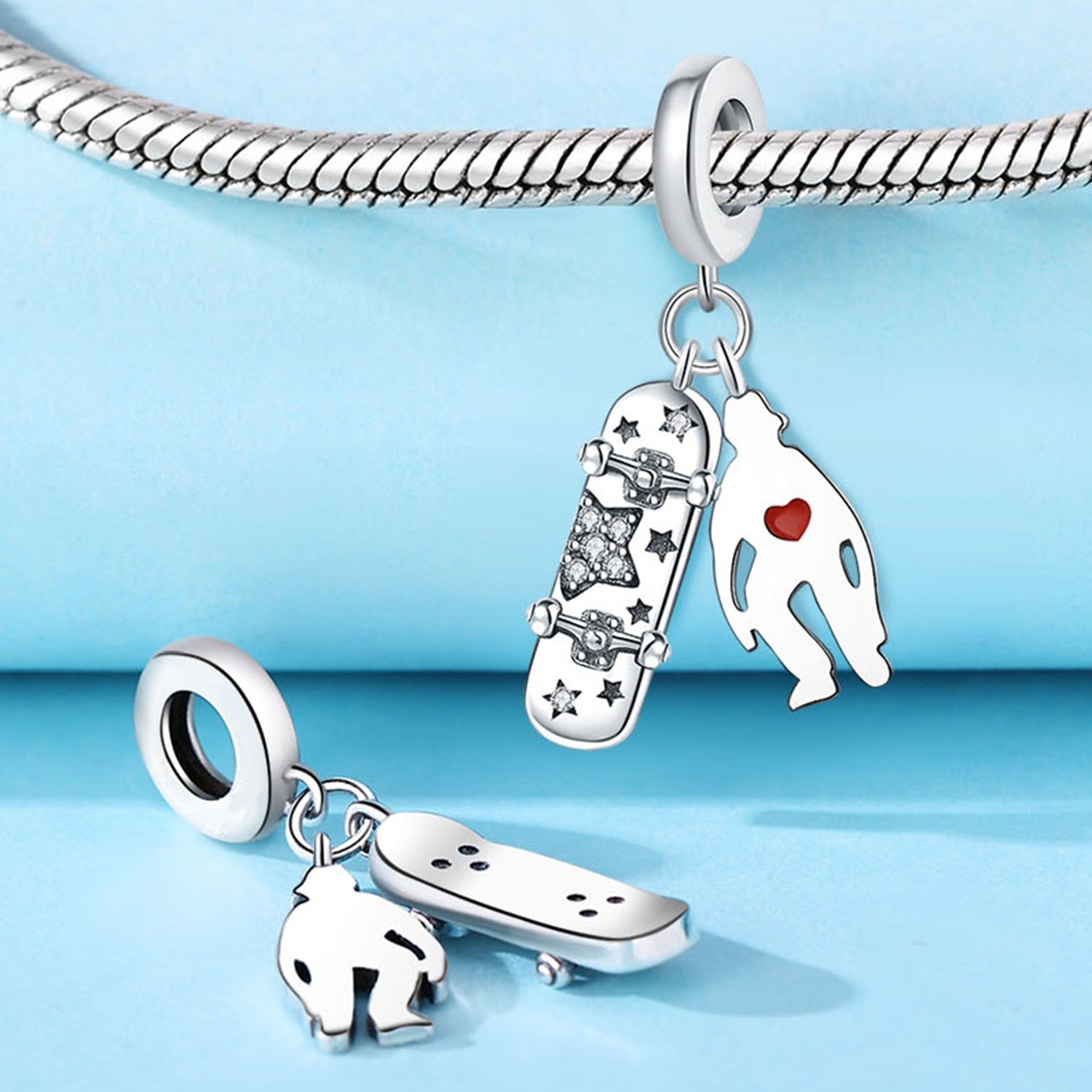 Music And Movement Theme Copper-Plated Silver Pendant