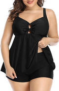 Tummy-control Swimsuit Top With Shorts Plus-size Swimsuit